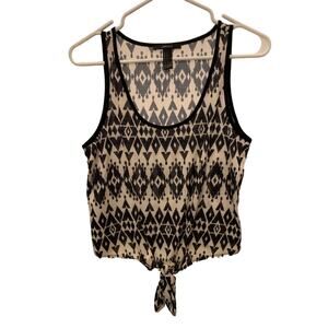 Forever 21 Cropped Tank Top Tribal Pattern Small